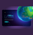 earth cartoon landing page planet in universe vector image