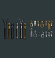 metal zippers clothing fastener bag zip vector image vector image