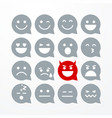 unny flat style emoji or emoticon speech bubble vector image vector image