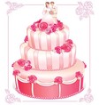 wedding pink cake vector image vector image