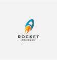 abstract launched rocket logo icon template vector image