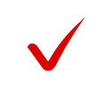 red tick or checkmark icon check mark vector image