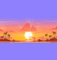 sunrise sky in ocean on tropical island heaven vector image vector image