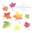 autumn maple leaves watercolor imitation vector image