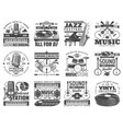 music store dj sound recording studio icons vector image