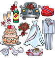 wedding icon set vector image vector image