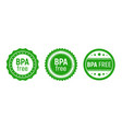 bpa free badge eco green stamp set grunge vector image vector image