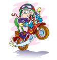 Cartoon motorcyclist Royalty Free Vector Image