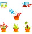 icons on growing window plants vector image