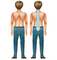 man showing spinal cord injury vector image