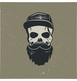 skull character with blood stains cap vintage vector image vector image