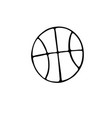 basketball ball icon in doodle style isolated vector image