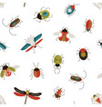 bugs and beetles seamless pattern insects vector image