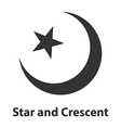 icon of star and crescent symbol islam religion vector image