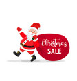 santa claus walking with bag of presents vector image