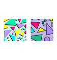 set retro vintage 80s or 90s fashion style vector image
