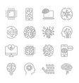 simple set artificial intelligence related line vector image