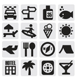 tourism set icons vector image vector image