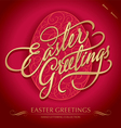 easter greetings hand lettering vector image