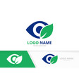 eco eye logo combination unique organic vector image vector image
