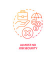 job security problem red gradient concept icon vector image