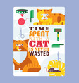 cat typography poster flat vector image