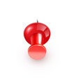 realistic plastic glossy red push pin 3d vector image vector image