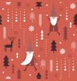 seamless christmas pattern with gnomes vector image