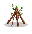 stack of firewood materials for lumber industry vector image vector image