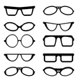 glasses and sunglasses silhouettes vector image
