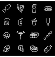 line fastfood icon set vector image