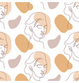 minimalist continuous line art with woman face vector image vector image