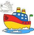 motor ship coloring book page vector image vector image