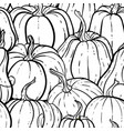 seamless pattern with pumpkin black and white vector image