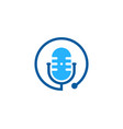 stethoscope podcast logo icon design vector image