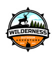 mountain and deer outdoor adventures logo vector image vector image