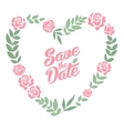 save the date floral heart card vintage wedding vector image vector image
