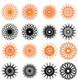 set of swirl rounded design elements vector image
