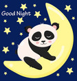 sleeping panda on the moon vector image
