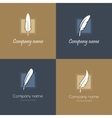 four feather logos vector image vector image