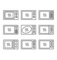 microwave oevn icon set vector image