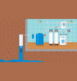 water supply and purification system vector image