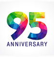 95 anniversary color logo vector image vector image