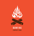 campfire with firewood vector image