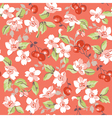 vintage floral and cherry background vector image