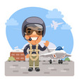 cartoon fighter pilot vector image