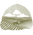 rural farm scene vignette vector image vector image