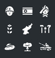 set of north korea icons vector image