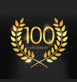 template logo 100 years anniversary vector image