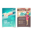 air travel service cartoon promo brochure vector image vector image